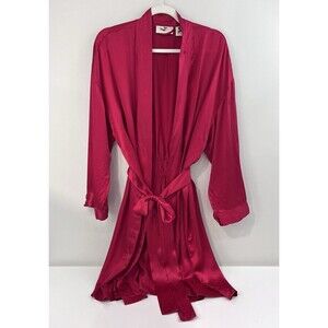 Vintage Gold Label Victorias Secret 100% Silk Kimono Robe Pink M/L